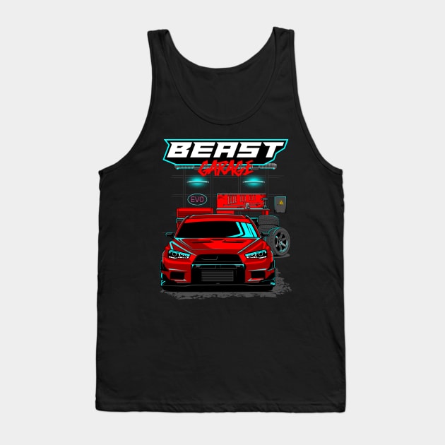 BEAST GARAGE - EVO X Tank Top by rizadeli